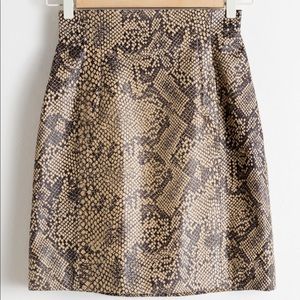 & Other Stories - High Waisted Leather Snake Skirt